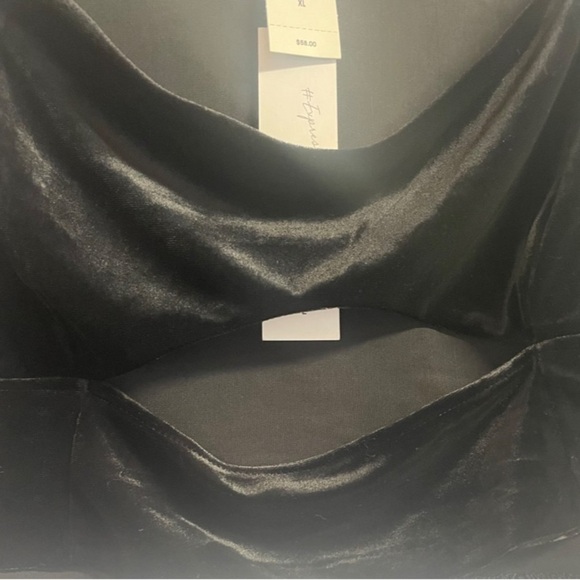 Express NWT crop top. Black velour with a cute cut out. Dressy or party attire. - Picture 4 of 5